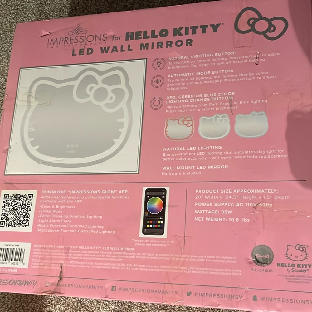 New hello kitty wall mirror